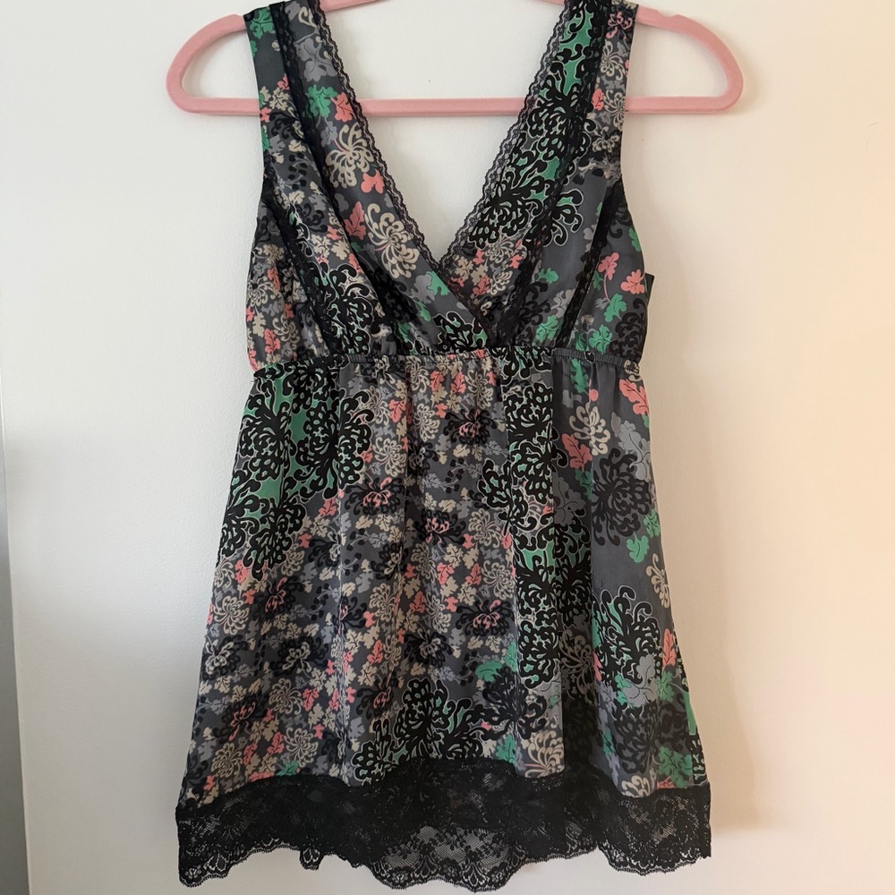 Babydoll Lace Trim Floral Top